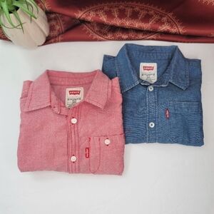Levi's Shirt Set Red Blue Size 24 months